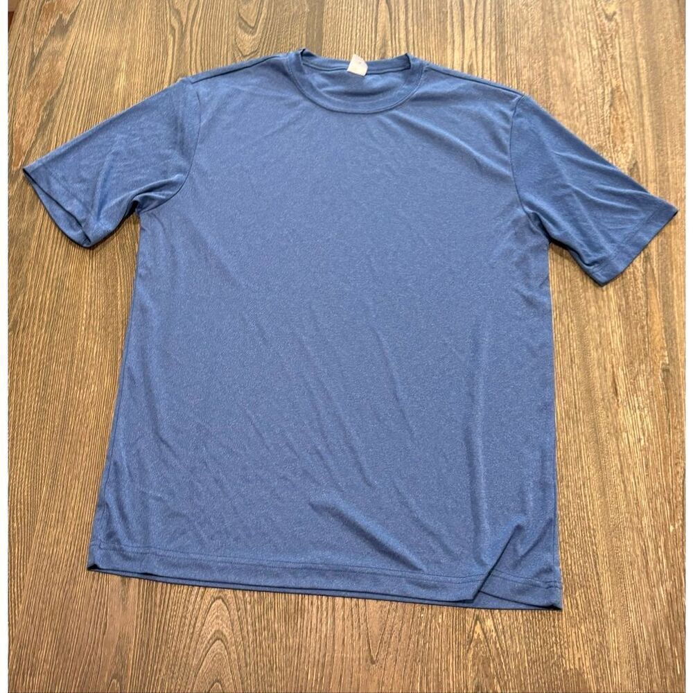 Sport-Tek Mens Short Sleeve T-Shirt Crewneck Stretch Pullover Blue Size Medium
